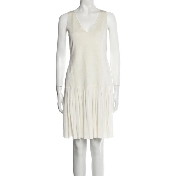 Ralph Lauren Collection White Mini Cocktail Dress Flare Drop Waist Runway 2012 S - Picture 2 of 13